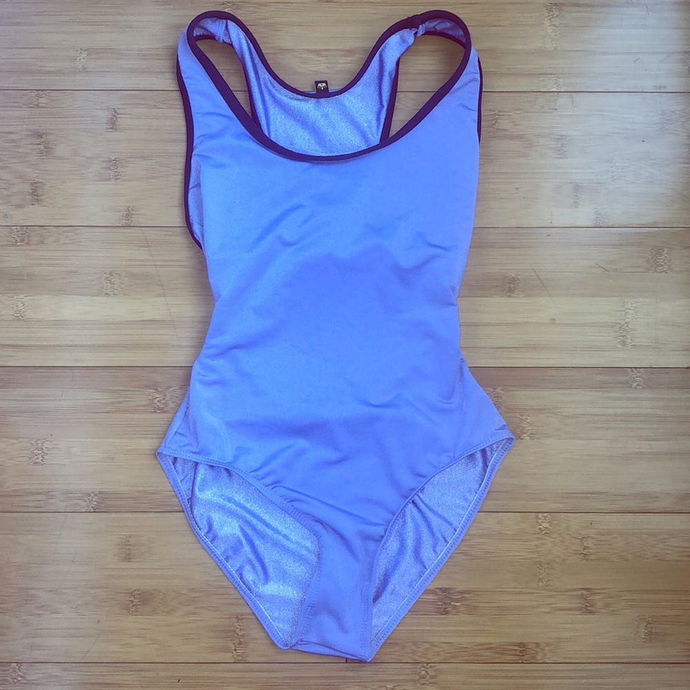 Mariia "Stella" Purple/Navy Trim Back Tank Leotard